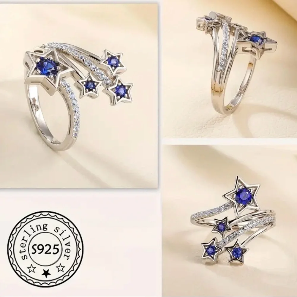 925 Blue Star Ring-NEW